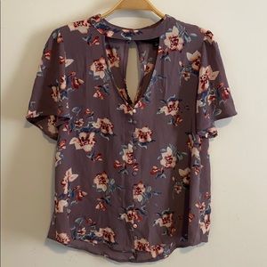 Purple Floral Blouse